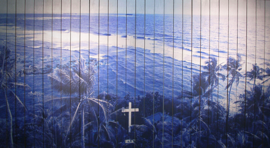 "Pananampalataya", (2024) painting by Archie Geotina. On view at the "Sandata" solo exhibition. Show runs from June 14th to July 06, 2024 at Modeka Art.