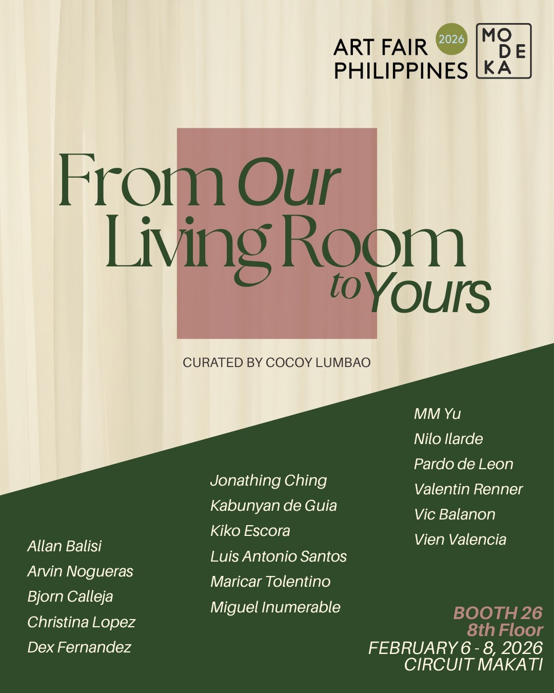 From Our Living Room To Yours | Art Fair Philippines 2026
